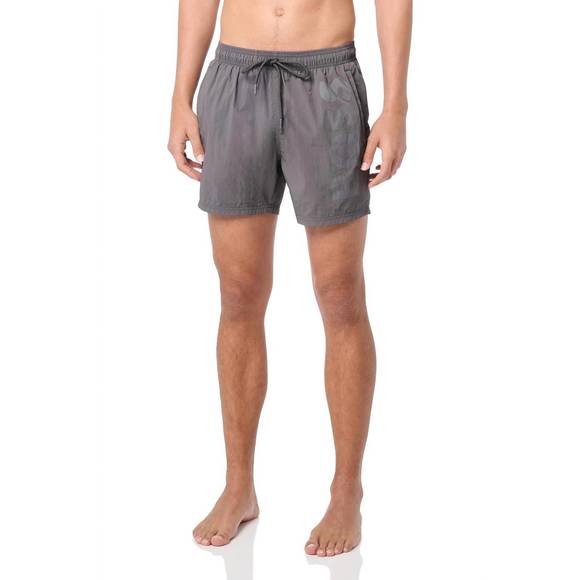 NEW HUGO BOSS men's standard octopus swim trunks in magnet grey